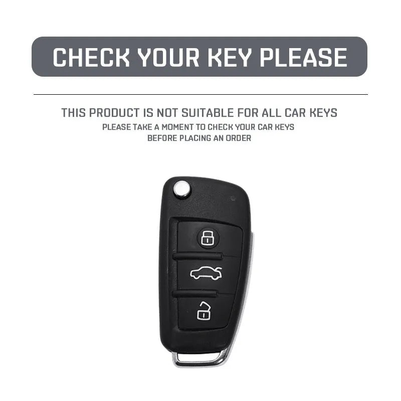 Carbon fibre style car key cover case with mirror finish in carbon pattern or white colour option