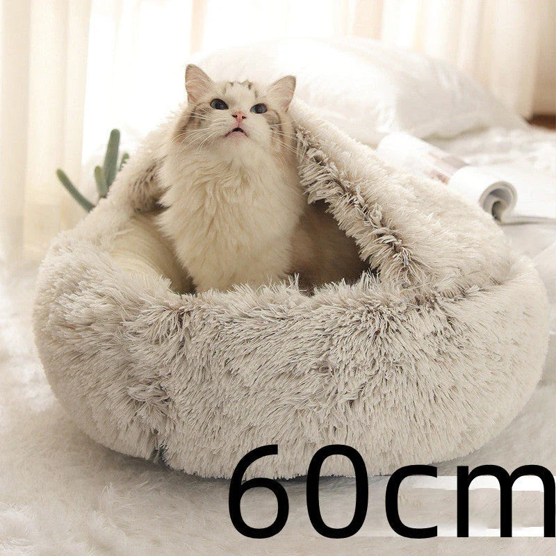 Cozy All-in-One Pet Bed in various colors and sizes, providing a plush and comfortable retreat for cats and dogs