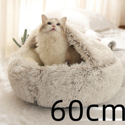 Cozy All-in-One Pet Bed in various colors and sizes, providing a plush and comfortable retreat for cats and dogs