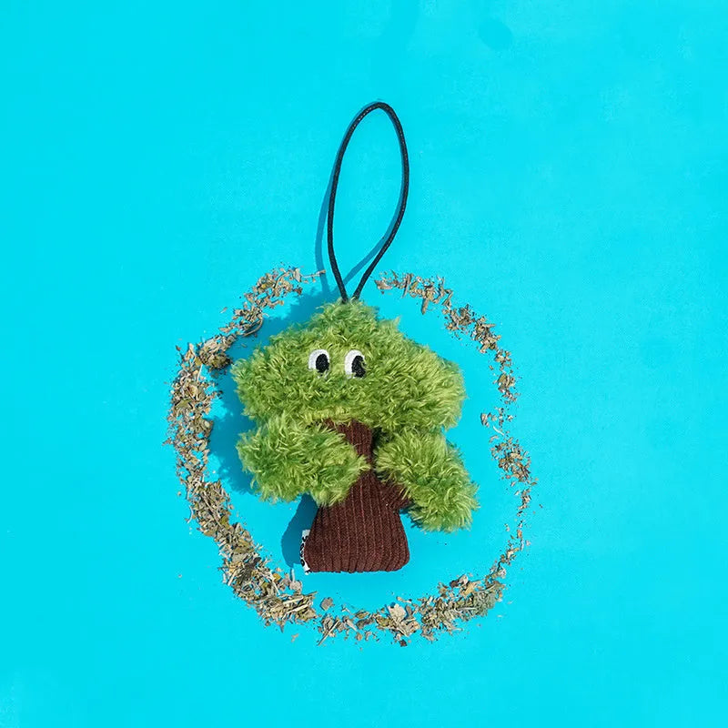 Pine tree cat mint toy bag pendant with grinding surface for biting