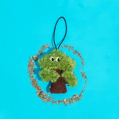 Pine tree cat mint toy bag pendant with grinding surface for biting