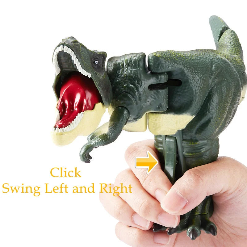 Battery-free green telescopic spring swing dinosaur toy for children
