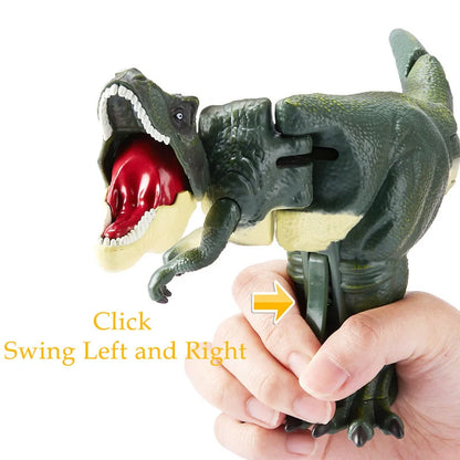 Battery-free green telescopic spring swing dinosaur toy for children