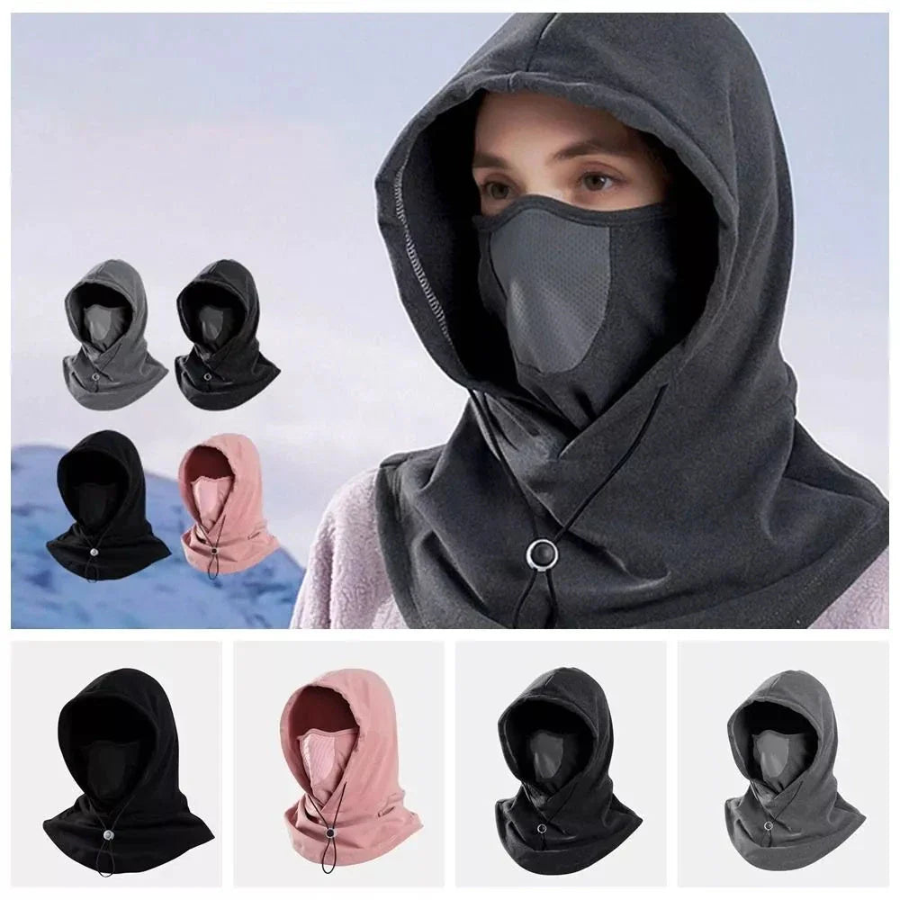 Premium insulated face mask with 360-degree coverage and adjustable drawstring closure for cold weather sports and outdoor activities