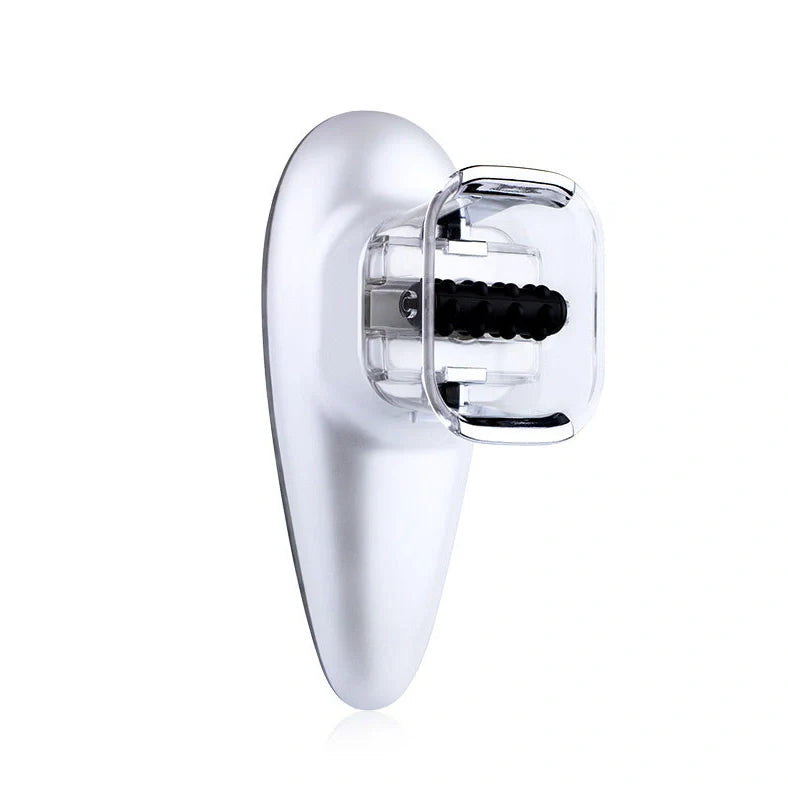 White EMS vacuum massage device with large and small suction cups, measuring 154mm long with control buttons