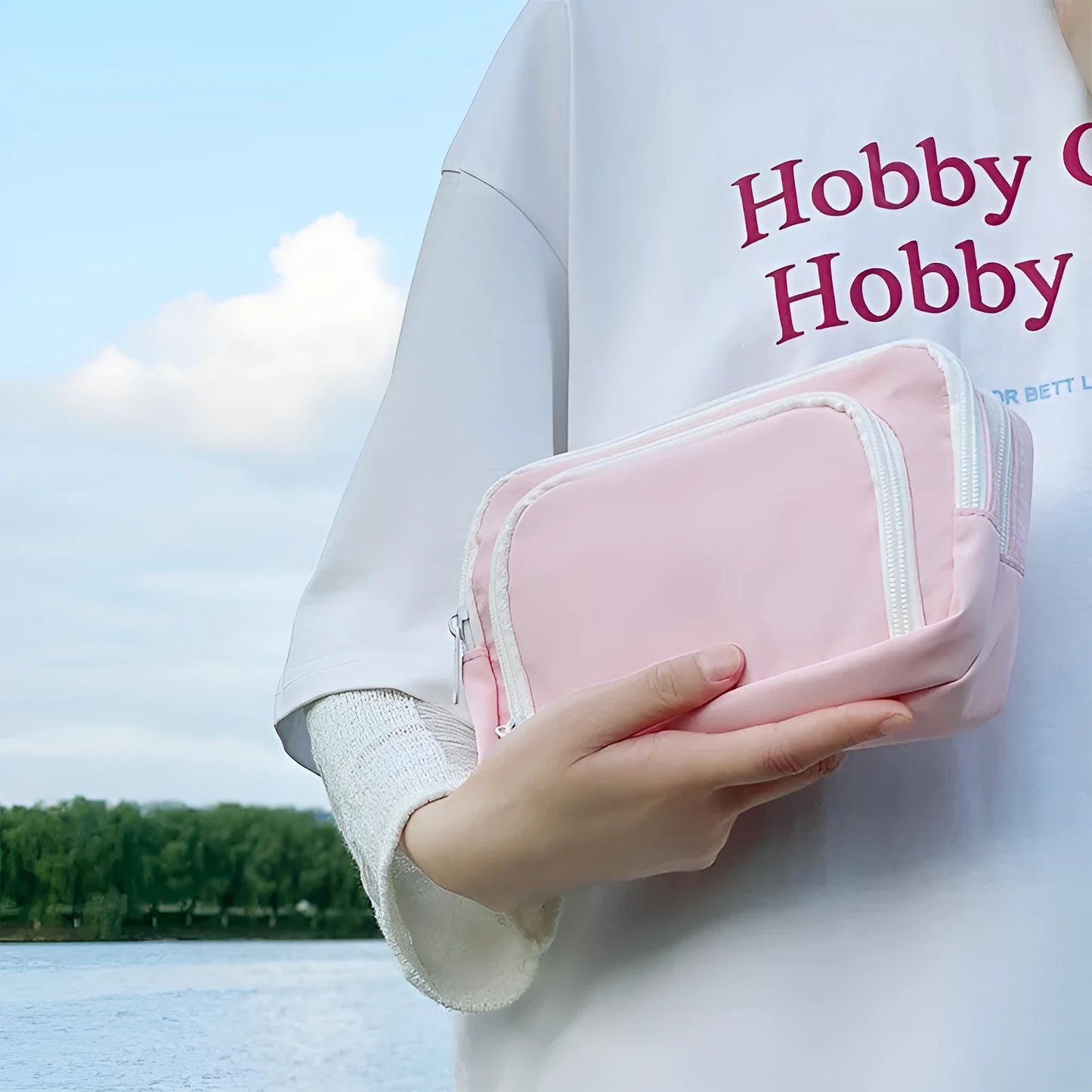 Solid colour double-layer pencil case for high-capacity exam stationery organisation.