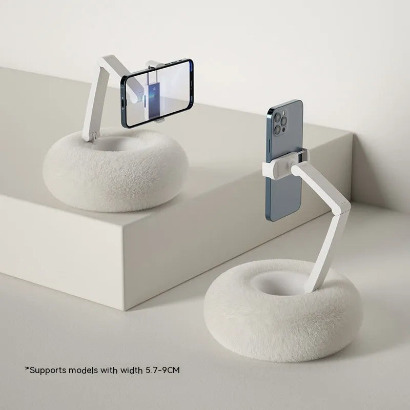 ABS plastic rotating bracket holding a tablet, showing height adjustment and rotation features with colour options