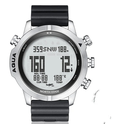 Black and white dial smart watch with 48mm case and M/L strap for outdoor sports altitude monitoring
