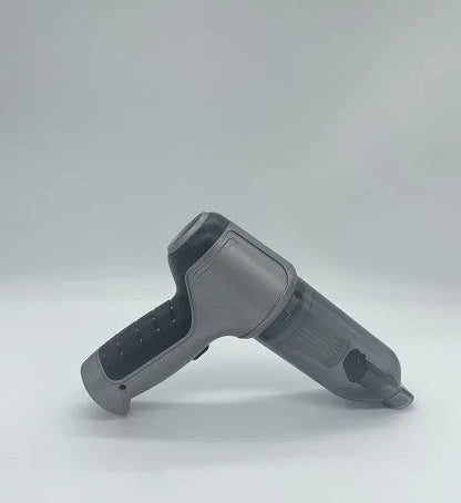 Brushless gold style handheld wireless car vacuum cleaner with pet hair attachment on a car seat