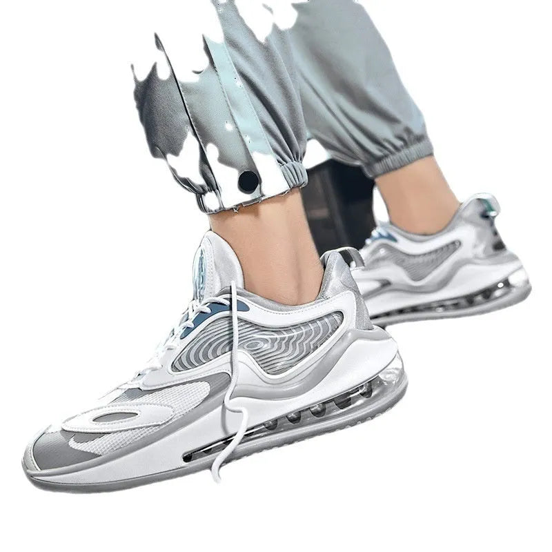 Men's casual shoes in Space Black with a rubber sole and air cushion height feature