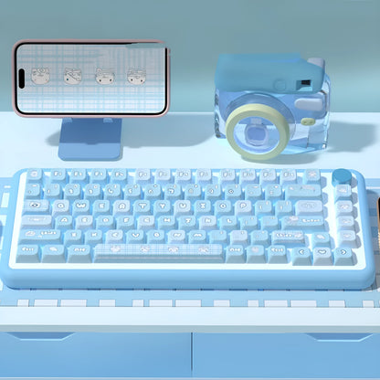 Watercolour kitten design custom keycap set for mechanical keyboards with sublimation print on PTB plastic