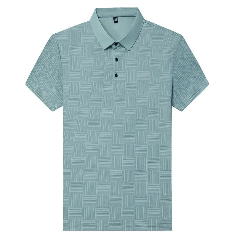 Men's slim fit lapel t-shirt in chemical fibre blend fabric available in multiple colours and sizes
