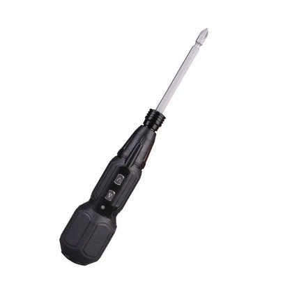 Black or blue alloy steel electric screwdriver with straight handle and rechargeable lithium battery