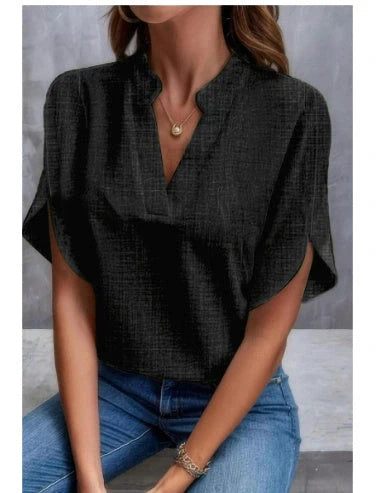 Women's Summer V-neck Chiffon Shirt in Various Colours