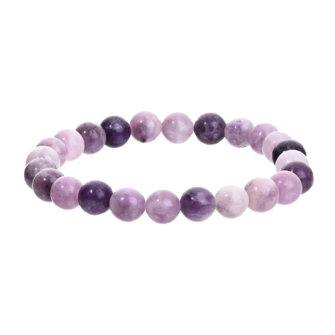 Purple natural stone elastic bead bracelet with geometric beads in European American style