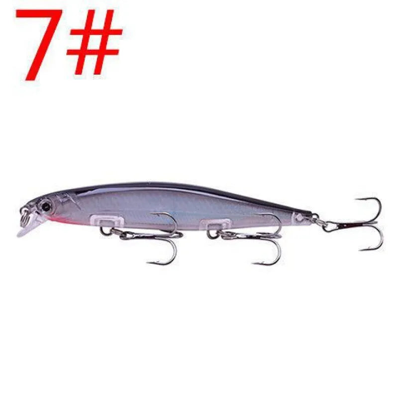 11cm long, 13.5g soft plastic Mino fishing lure in a selection of eight different colours.