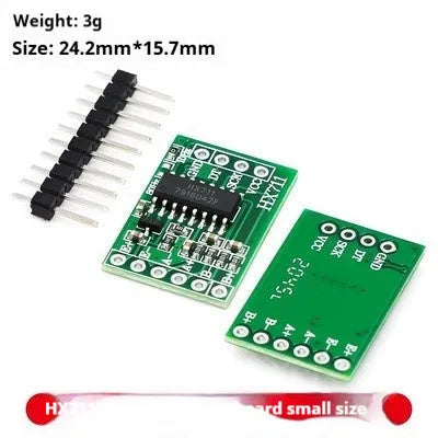 24-bit precision pressure sensor weighing module with IIC interface, shown in blue, green, purple or red board variants