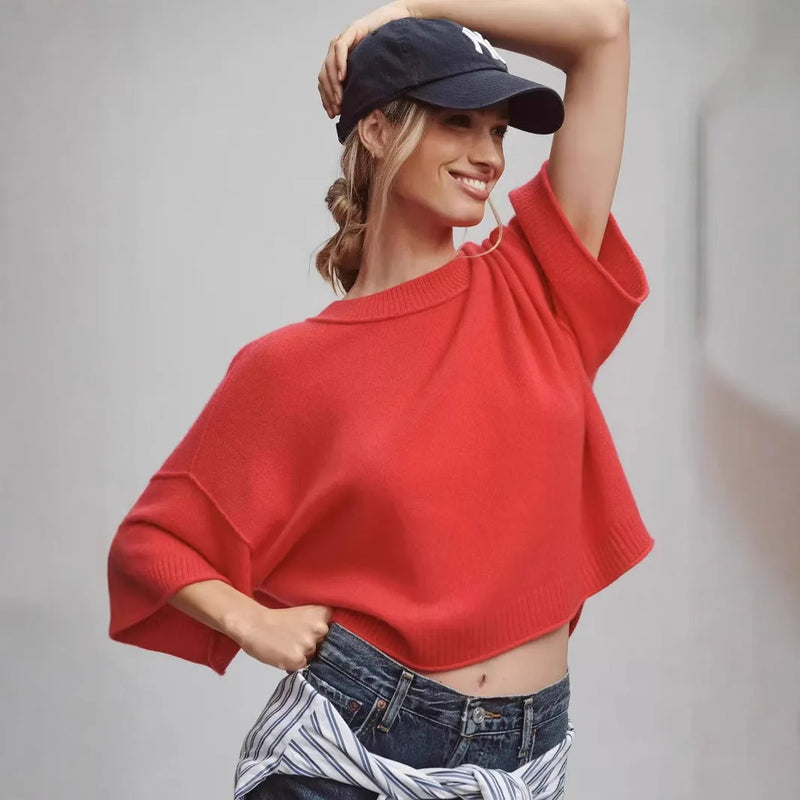 Hot Girl Style T-shirt solid colour short top casual women's pullover viscose fabric regular sleeve exposed navel design S M L XL XXL XXXL sizes red white colour options