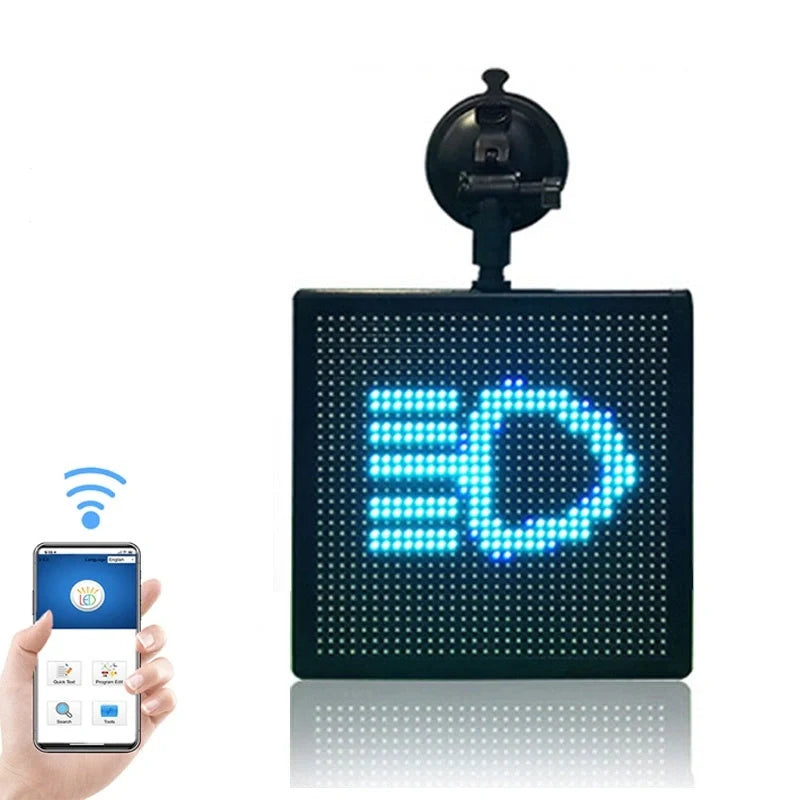 Customisable car rear window LED display with vibrant seven-colour messages
