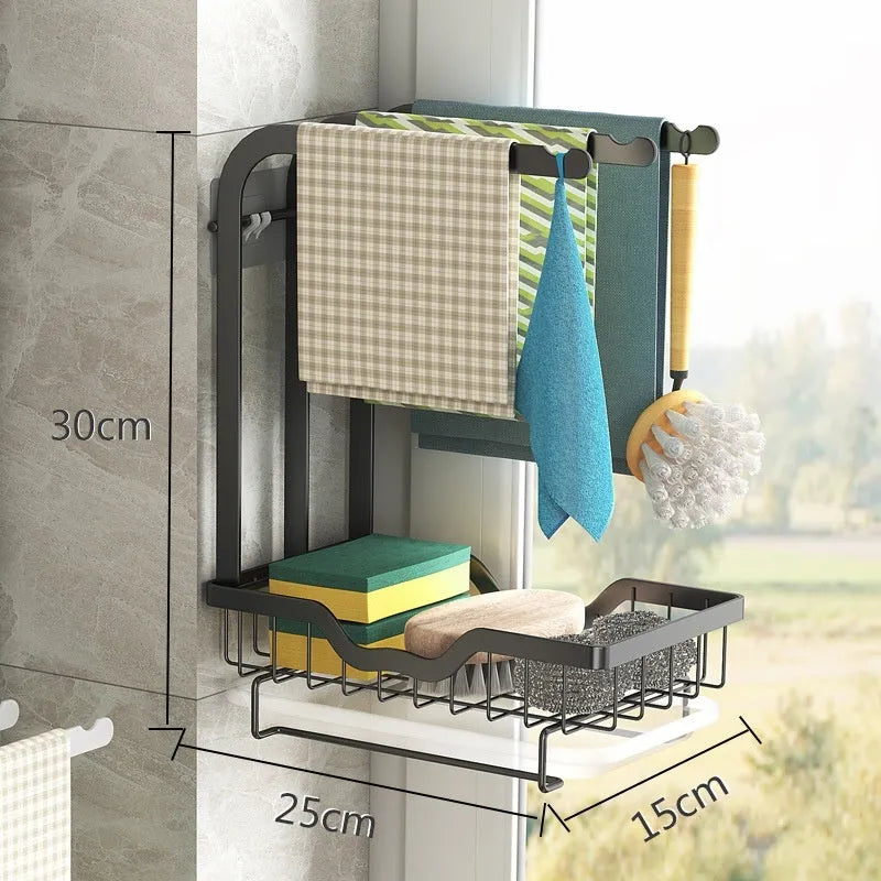 White foldable plastic kitchen draining rack shown in new Chinese style, suitable for wall mounting or desktop use.