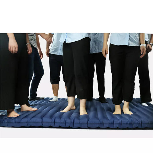 Blue Camping Thickened Air Sleeping Pad with automatic inflation and moisture-proof features