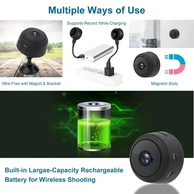 A9 Magnetic Suction Security Camera with HD 1080P and infrared night vision