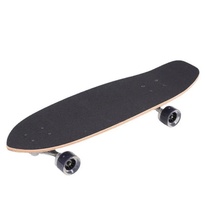 White 31-inch maple street scooter skateboard with kicktail on a plain background.