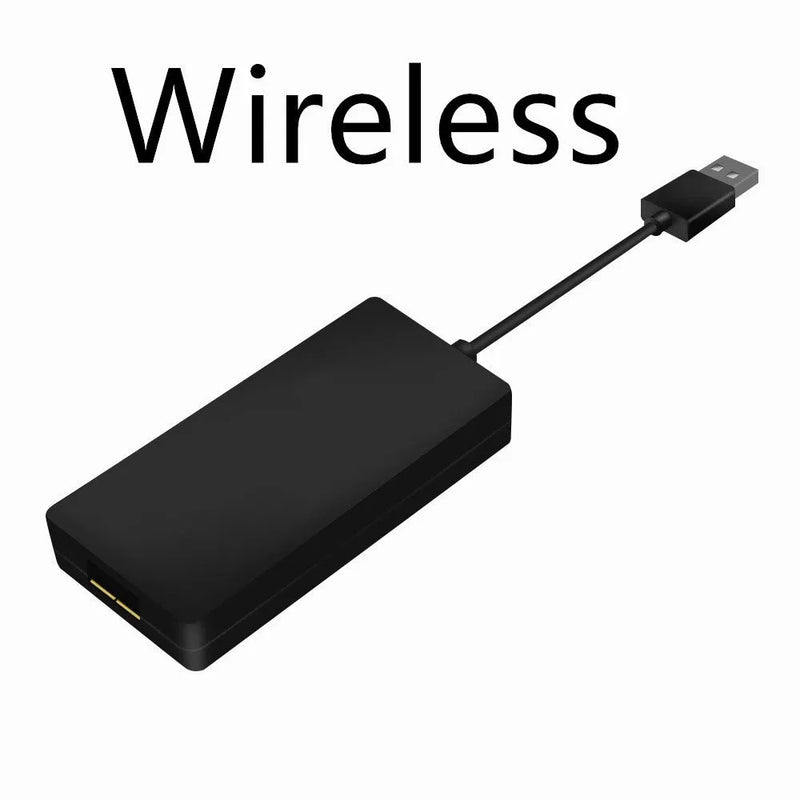 Android Car Navigation CarPlay Module adapter with USB connection for mobile phone integration, providing wired Apple CarPlay connectivity and Android Auto support in black or white colour options with or without manufacturer logo.