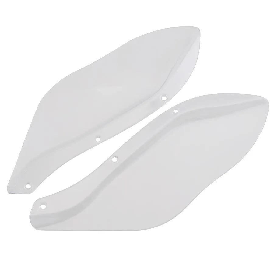 Pair of black ABS plastic side wing head covers for a Harley-Davidson Glide motorcycle.