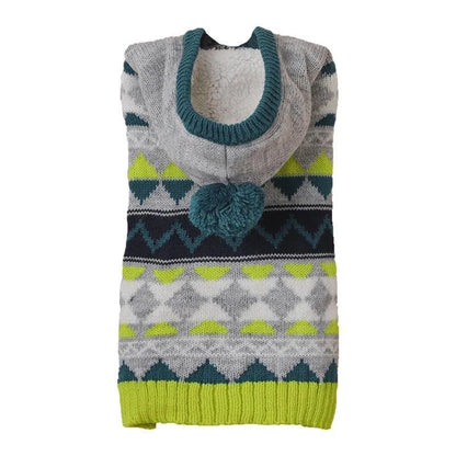 Classic diamond pattern pet sweater for dogs in blue colour