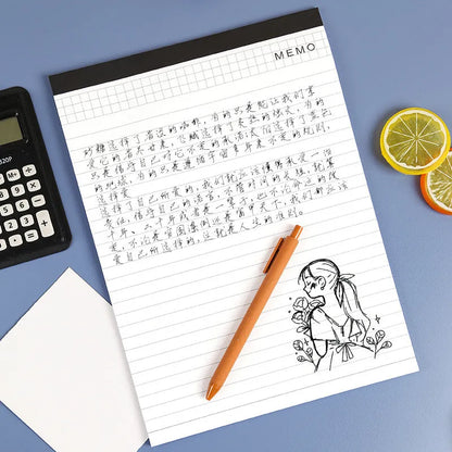 A4 tearable notebook showing grid paper pages and wireless adhesive binding for clean sheet removal