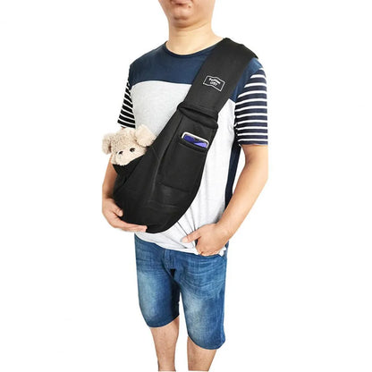 Cat messenger bag in folded and unfolded positions showing large capacity interior and breathable fabric construction
