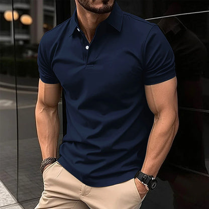 Premium cotton polo shirt for men in various solid colors and sizes
