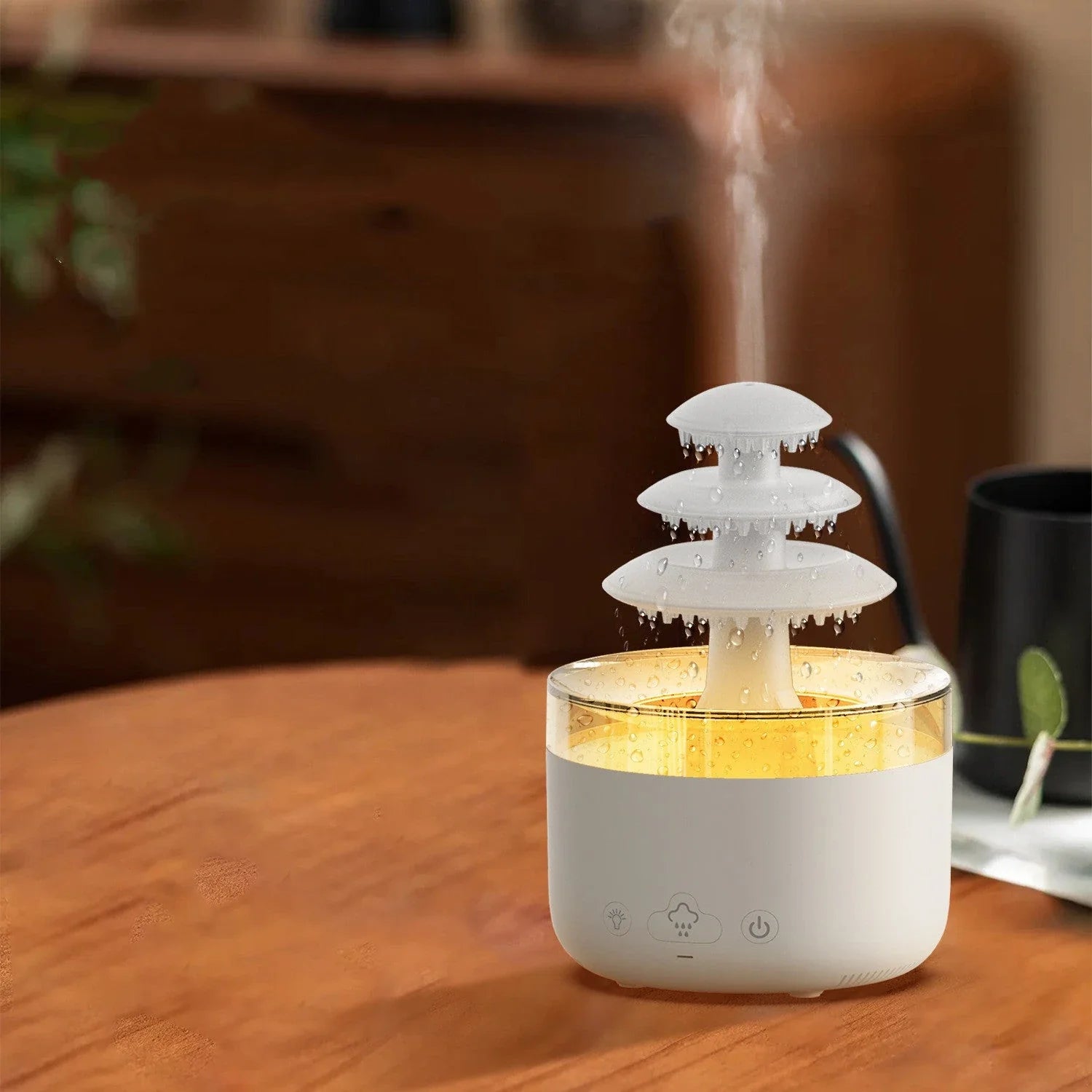 Soothing Cloud Humidifier with Aromatherapy Diffuser, Colorful Lighting, and Whisper-Quiet Operation