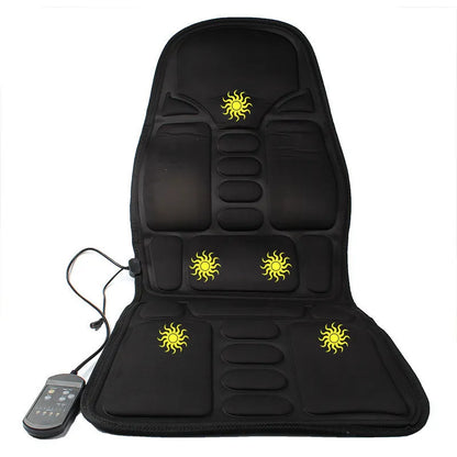 Black heating massage mat with infrared physiotherapy function and AC power plug