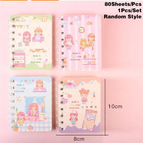 Flip Student Coil Book pocket notebook with cloth cover in various colourful designs