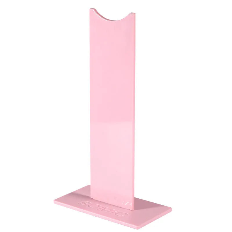 Gaming headset bracket, detachable Bluetooth headset mounting stand with non-slip silicone base, head-mounted disassemblable design in pink or black, measures 14 x 7.5 x 25.5 cm for convenient storage and organisation