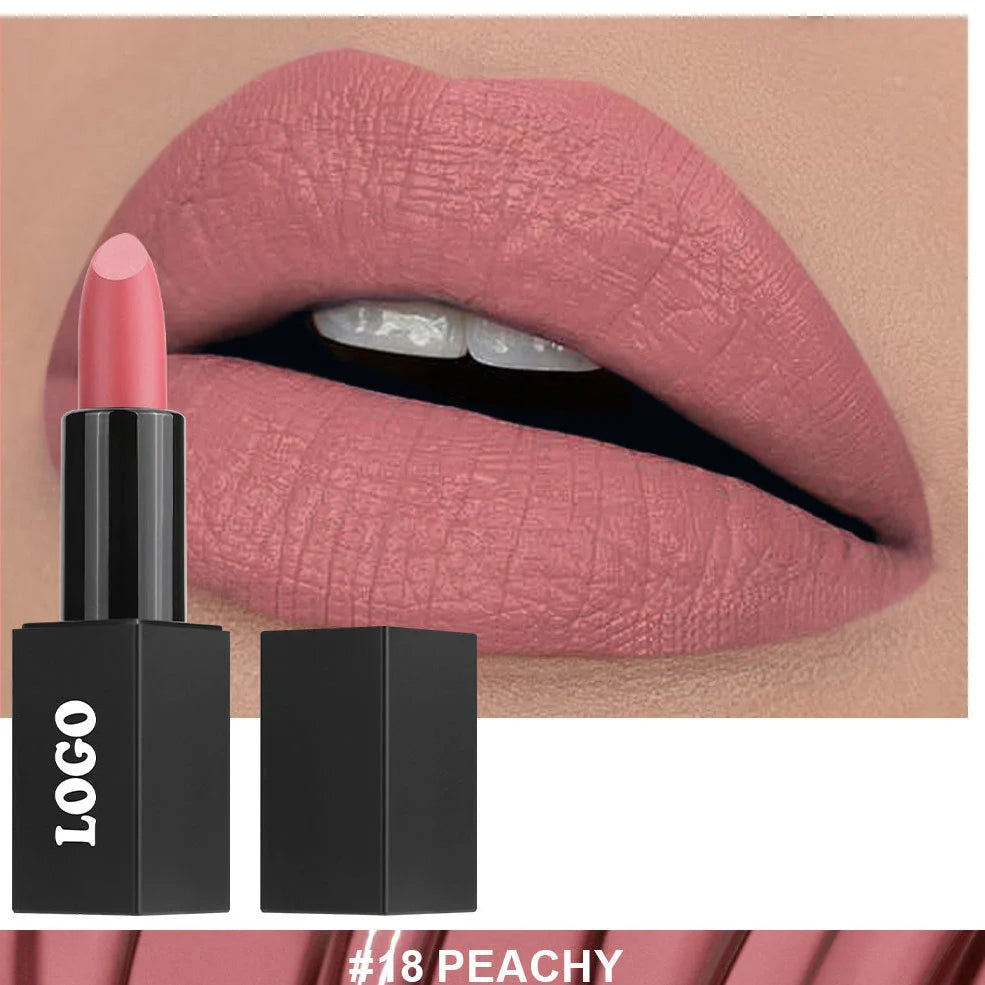 Beauty Does Not Fade waterproof matte lipstick in standard case with anti-discoloration technology