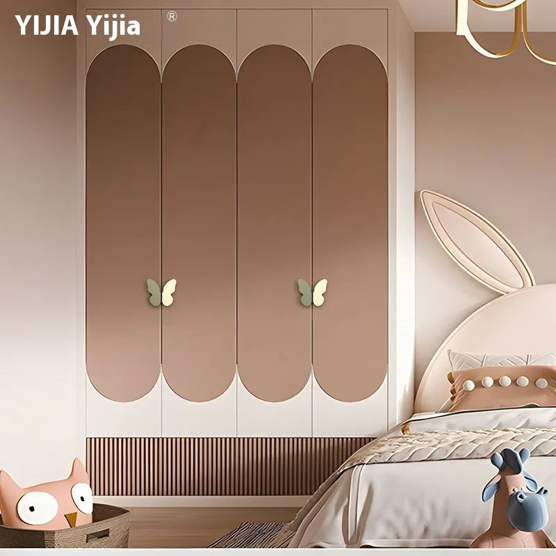 Butterfly cartoon cabinet door handle in multiple colours for children's room furniture