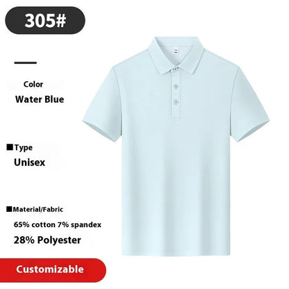 Collared short-sleeve polo shirt in long-staple cotton, loose fit with side slit, solid colour summer top