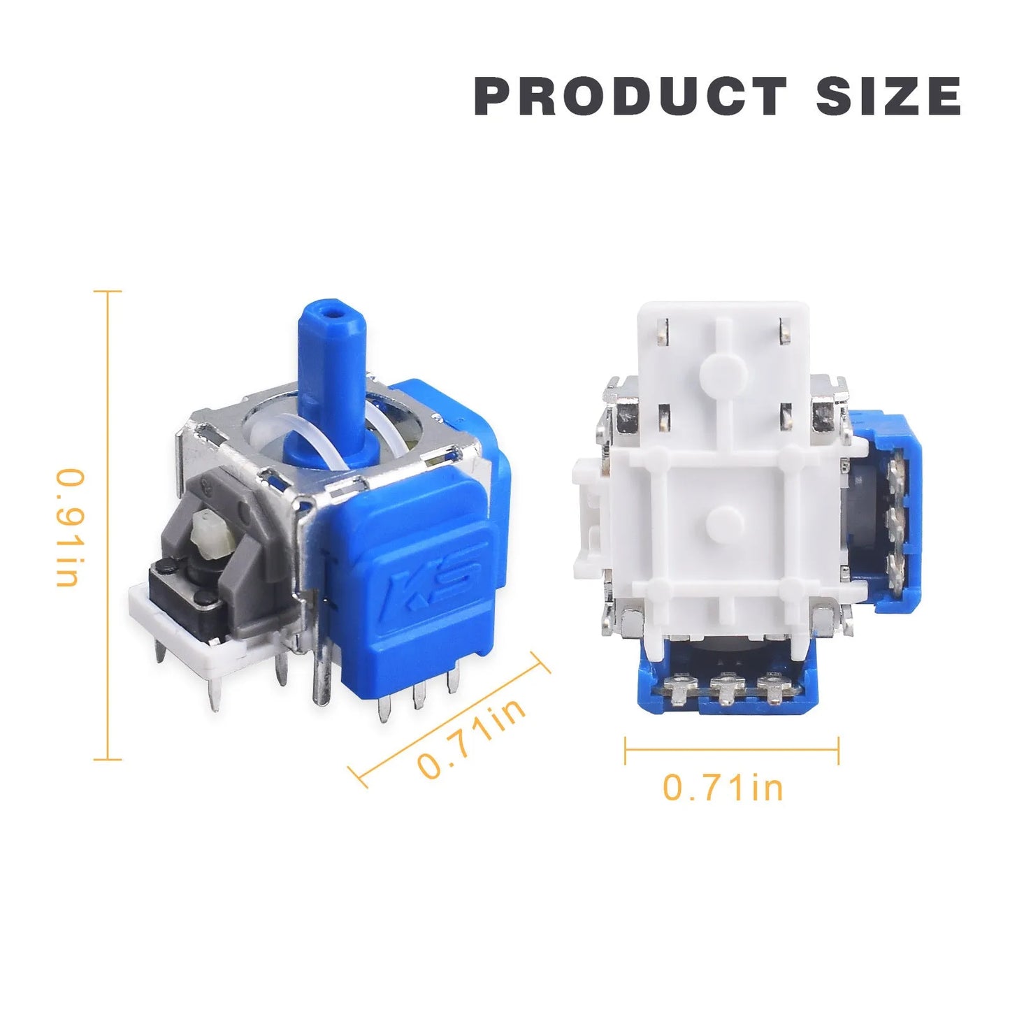 Single black Hall effect magnetic replacement joystick for PS5, PS4, Switch and XBOX controllers.