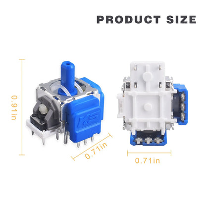 Single black Hall effect magnetic replacement joystick for PS5, PS4, Switch and XBOX controllers.
