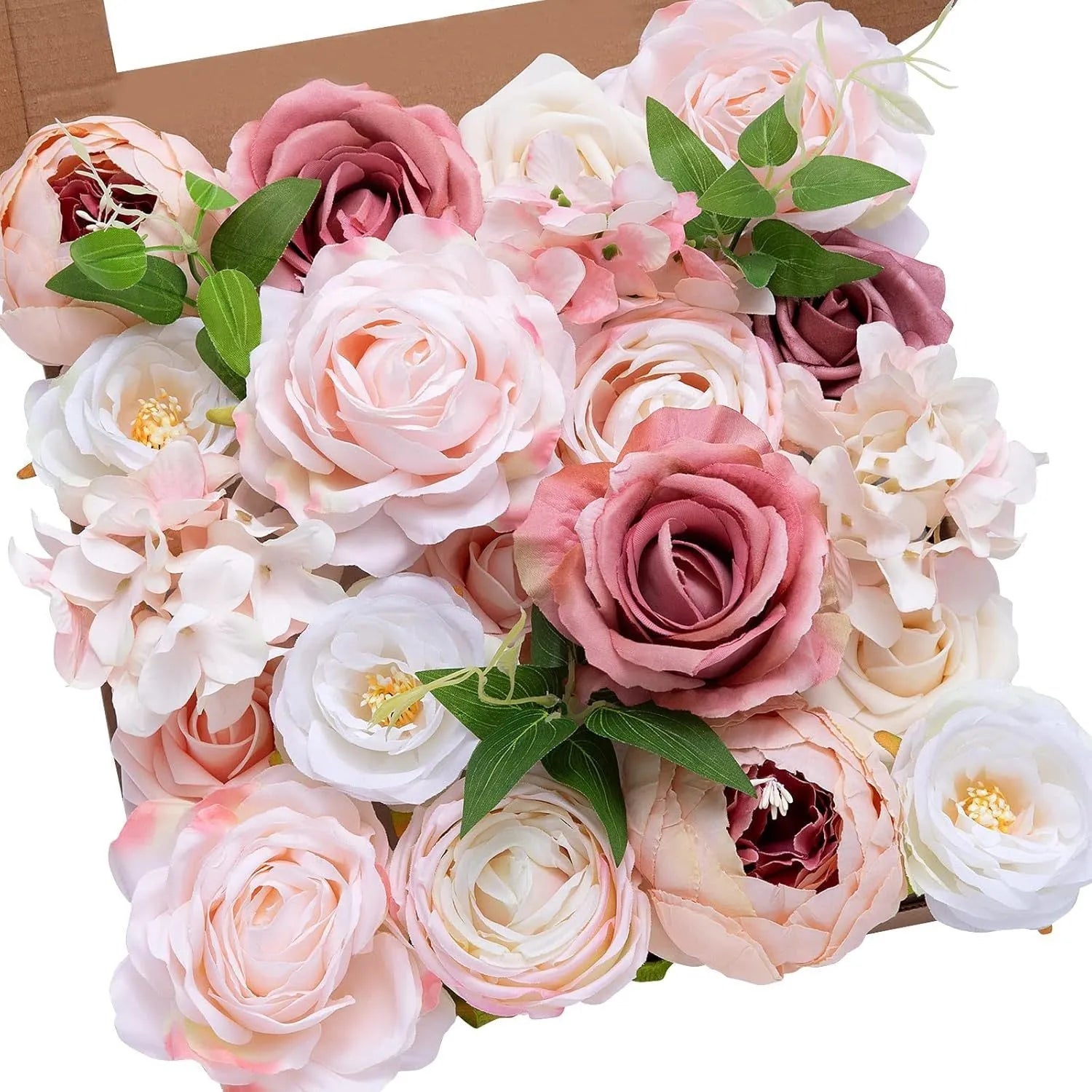 Silk flower wedding simulation box flower for layout planning in a selection of colours.