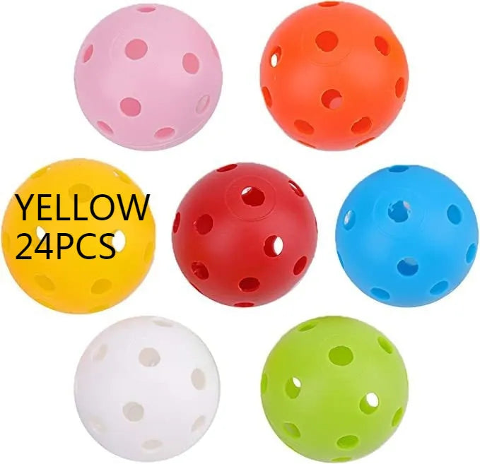 26-hole multi-colour golf practice balls in red, orange, blue, green, white, yellow with net pocket