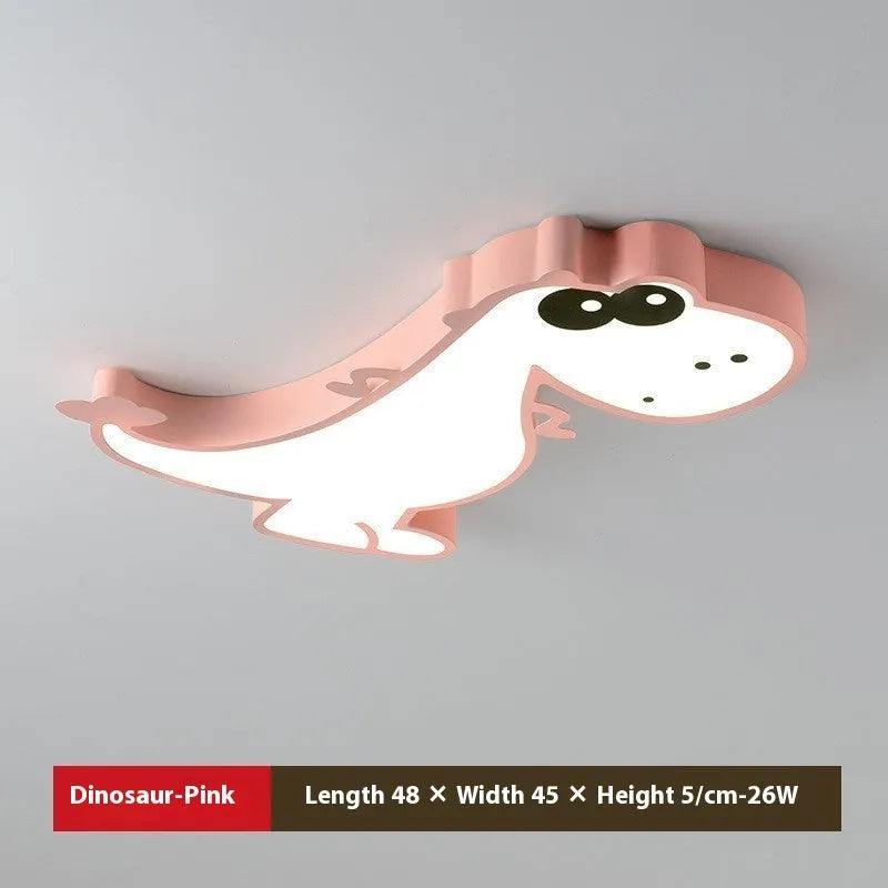 Cartoon dinosaur design ceiling light with aluminium body and PVC shade, 48cm diameter