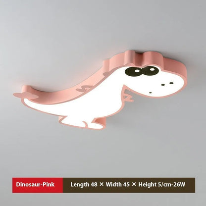 Cartoon dinosaur design ceiling light with aluminium body and PVC shade, 48cm diameter