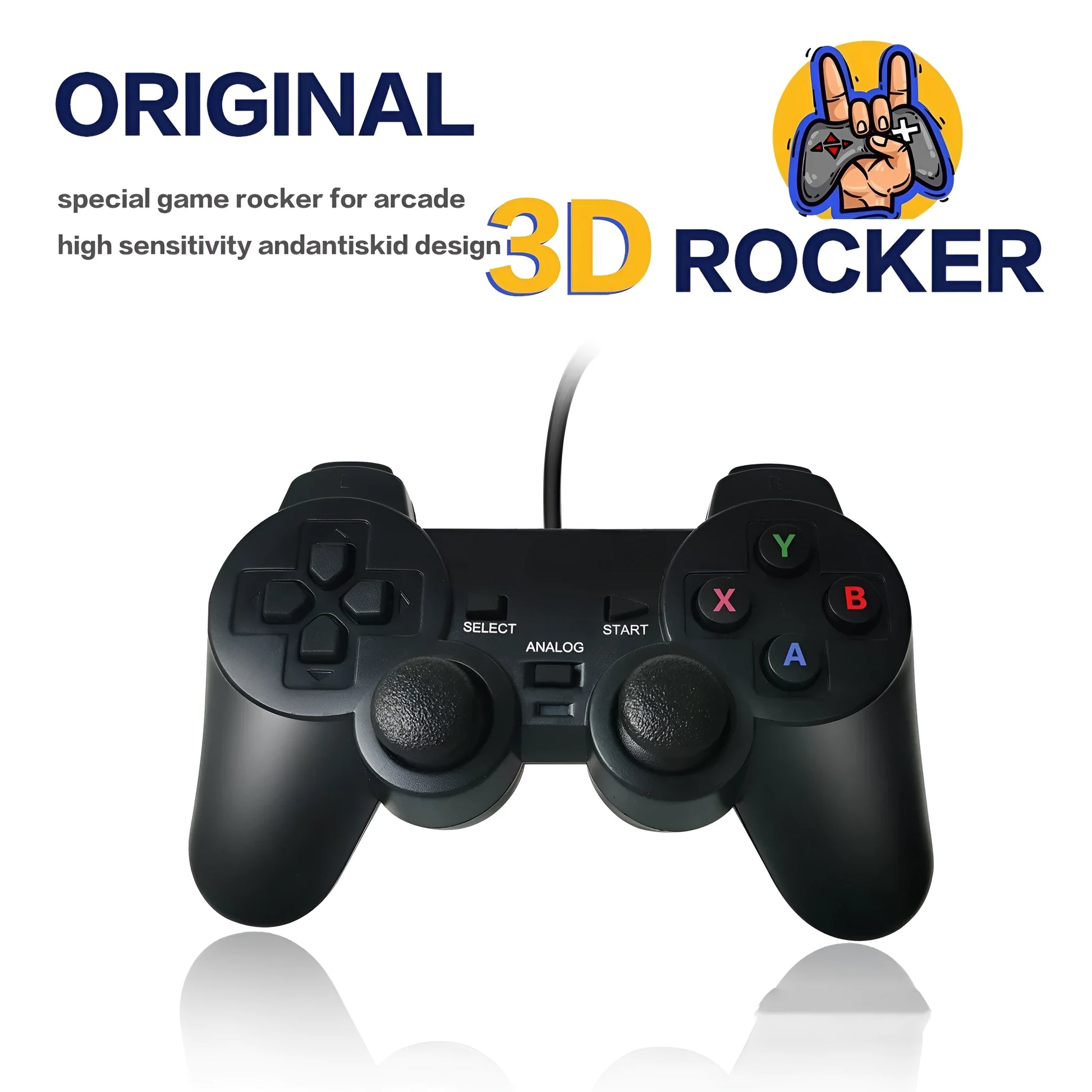 Wired USB game controller with SNES-style buttons for Super Console X retro gaming