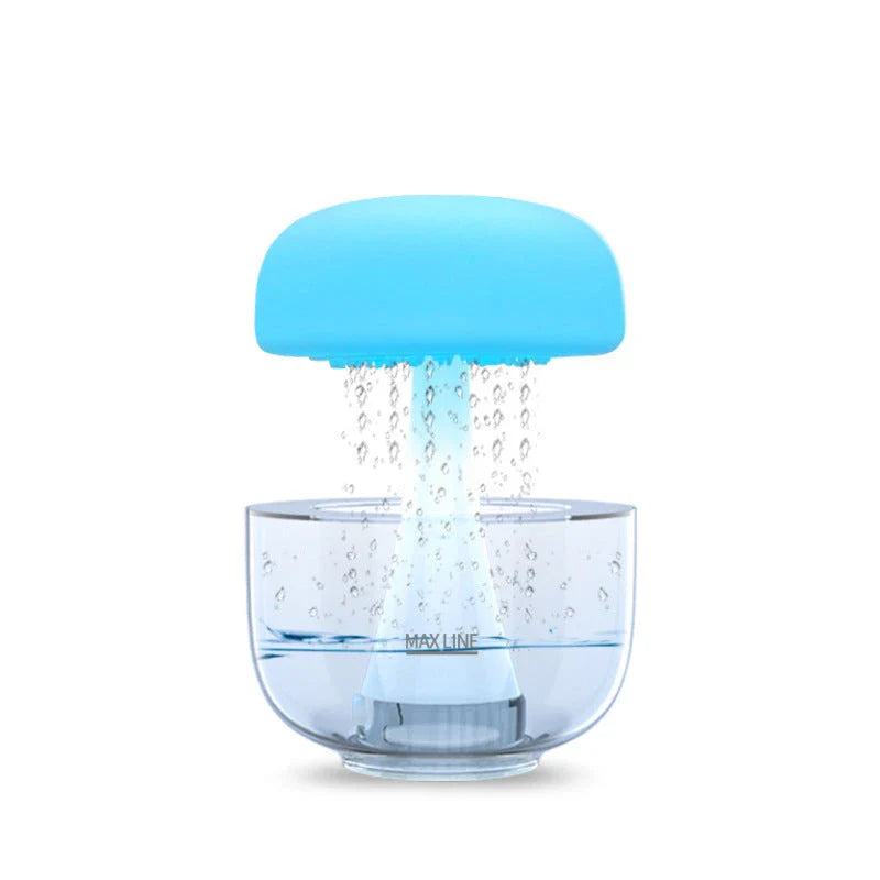Cozy Raindrop Humidifier with Mesmerizing Lights, Ultrasonic Atomization, Seven-color Ambient Lighting, and Aroma Diffuser for Home Decor