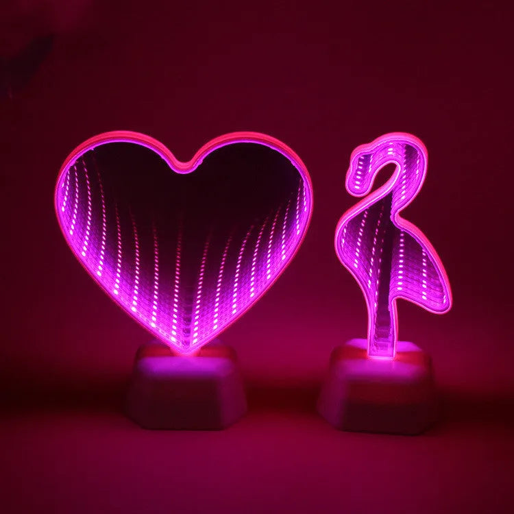 LED double-sided love tunnel light with rose red illumination showing compact plastic construction