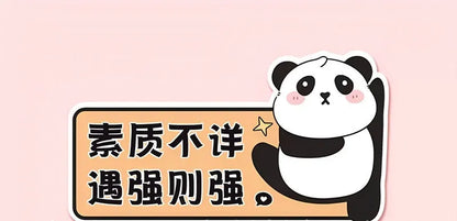 Reflective car sticker for female drivers with panda design and driving message on vehicle bumper